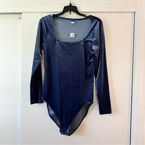 NWT Old Navy Blue Velvet Bodysuit - Picture 2 of 7